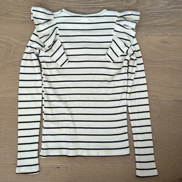 NWT Zara kids Long Sleeve Ribbed Ruffle top size 11-12 - Picture 4 of 5